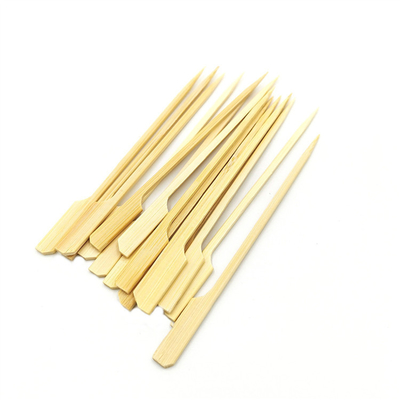 Custom Logo 4 Inch Bamboo Skewers Natural Wooden Sticks For BBQ