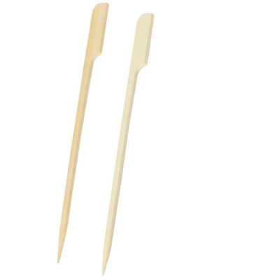 Custom Logo 4 Inch Bamboo Skewers Natural Wooden Sticks For BBQ