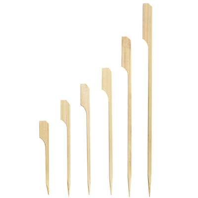 Custom Logo 4 Inch Bamboo Skewers Natural Wooden Sticks For BBQ