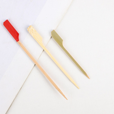 Disposable Long Paddle Flat Bamboo Skewers Customized Color
