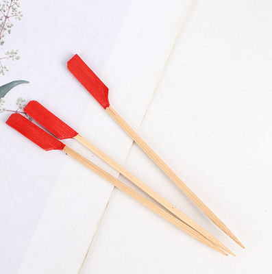 Disposable Long Paddle Flat Bamboo Skewers Customized Color