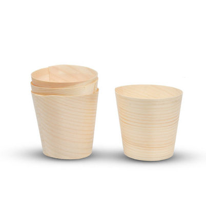 FDA Disposable Dessert Cups Pine Wooden Food Serving Cups JFB-WC-010