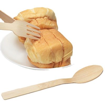 100 Nature Disposable Bamboo Wooden Cutlery Bulk Fork 17CM