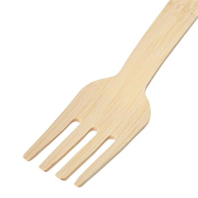 100 Nature Disposable Bamboo Wooden Cutlery Bulk Fork 17CM